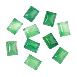 Зеленый агат Агатовые кабошоны из натурального зеленого оникса, окрашенная и подогревом, прямоугольные, 16x12x6 мм