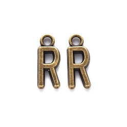 Letter R Сплавочные подвески тибетского стиля, без кадмия, без никеля и без свинца, Буква R, г: 16x6.5x2 мм, отверстие : 2 мм, Около 1230 шт / 1000 г