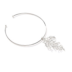 Платина Ожерелья-чокеры из сплава в форме веточки коралла для женщин, платина, 4.72 дюйм (12 см)