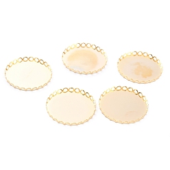Золотой 304 Настройки нержавеющей стали кабошон, кружева края ободок чашки, плоско-круглые, золотые, 31x3 мм лоток: 30 мм