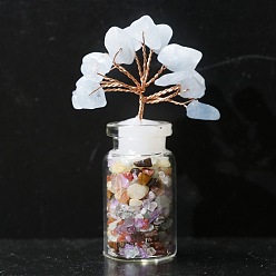 Аквамарин Украшения из натурального аквамарина, Бутылка желаний «Дерево удачи», украшение для дома по фэн-шуй, 20x70 мм