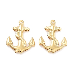 Anchor & Helm 316 хирургические подвески из нержавеющей стали, реальный 18 k позолоченный, якорь и штурвал, 24x18x3 мм, отверстие : 1 мм