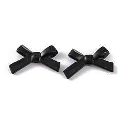 Черный Непрозрачные акриловые бусины, бантом, чёрные, 21x34.5x6.5 мм, отверстие : 1.8 мм, Около 385 шт / 500 г