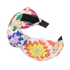 Colorful Ethnic Style Ladies' Knitted Cloth Hair Bands, Colorful, 140x120x50mm
