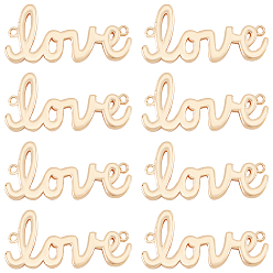 Настоящее золото 18K 12 шт. латунные подвески для разъемов, без никеля , слова любовь ссылки, реальный 18 k позолоченный, 25x11.5x2 мм, отверстие : 0.5 мм
