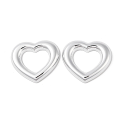 Platinum CCB Plastic Cabochons, Heart, Platinum, 29x32.5x4mm