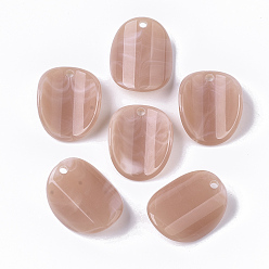 Легкий Лосось Акриловые подвески, Стиль имитация драгоценных камней, витых овальных, светлый померанцевый, 25x19.5x2.5 мм, Отверстие : 2 мм , около 400 шт / 500 г