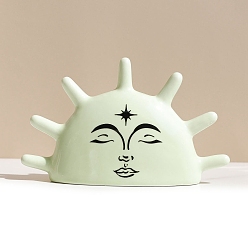 Бледно-Зеленый Стеллажи для выставки товаров солнечных фарфоровых колец, декоративный держатель для ювелирных изделий для колец, бледно-зеленый, 16.5x10 см