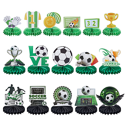 Mixed Color 2Bags 2 Styles Sports Paper Football Display Decorations, for Home Office Decoration, Mixed Shapes, Mixed Color, 118~180x135~140x0.2mm