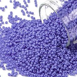 (48LF) Matte Opaque Periwinkle Toho runde Rocailles, japanische Rocailles, (48 lf) mattes undurchsichtiges Immergrün, 15/0, 1.5 mm, Bohrung: 0.7 mm, über 3000pcs / Flasche, 10 g / Flasche