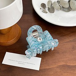 Небесно-голубой Заколки для волос в форме когтей из ацетата целлюлозы, аксессуары для волос со стразами для женщин и девочек, бантом, голубой, 75 мм