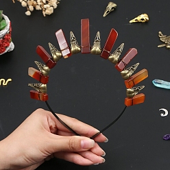 Красный Авантюрин Резинки для волос из натурального красного авантюрина, аксессуары для волос для женщин и девочек, 185x155x15 мм