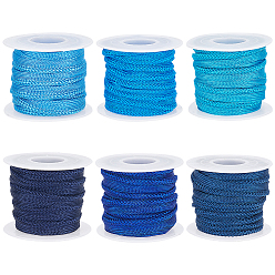 (52) Непрозрачная лаванда 30 ярды 6 цвета полиэстер витой шнур отделка, лента для отделки витого шнура, для домашнего декора, обивка и одежда, разноцветные, 3/8 дюйм (10 мм), 5 ярды / цвет
