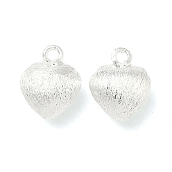 Посеребрённый Латунные подвески, сердце прелести, долговечный, без свинца и без кадмия, стойки покрытие, 925 серебро покрытием, 14.5x11.5x7 мм, отверстие : 2 мм