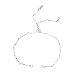 Нержавеющая Сталь Цвет 304 изготовление слайдера для браслета из плоской цепи из нержавеющей стали, цвет нержавеющей стали, 10-1/8 дюйм (25.6 см)