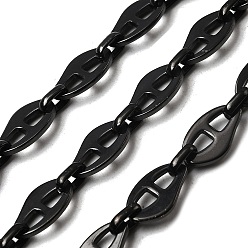 Черный 304 звенья цепи из нержавеющей стали, несварные, вакуумное покрытие pvd, чёрные, 13.5x8x1.4 мм