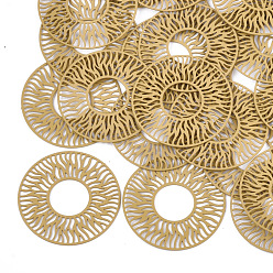 (932FM) Темно-синий аква-матовый с подкладкой 430 из нержавеющей стали филигранные столяры ссылки, окрашеные, гравированные металлические украшения, пончик, темно-золотистые, 30x0.3 мм