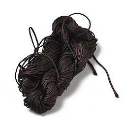 Brun De Noix De Coco Cordon tressé en nylon, Cordon à nouer chinois pour la création de bijoux en perles et macramé., brun coco, 1mm, environ 26 m / paquet, 10 faisceaux / sac, environ 284.34 yards (260m)/sac.