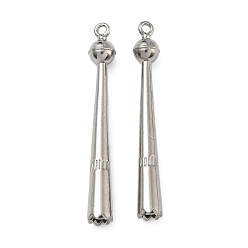 Нержавеющая Сталь Цвет 304 подвески из нержавеющей стали, длинный конусный кулон, цвет нержавеющей стали, 50x6 мм, отверстие : 1.8 мм