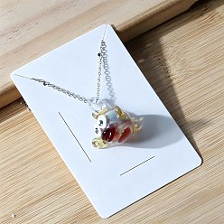 Goldenrod Ocean Handmade Lampwork Fish Pendant 201 Stainless Steel Cable Chain Necklaces, Stainless Steel Color, Goldenrod, 17.72 inch(45cm), Pendant: 30x25mm