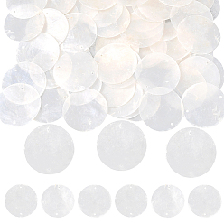 Белый Дым 100 шт. подвески-соединители из натурального ракушечника Capiz, серый, 30x0.5 мм, отверстие : 1.2 мм