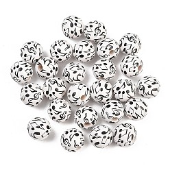 Musical Note Печатные деревянные бусины, круглые, музыкальная нота, 16x15 мм, отверстие : 3.5~3.8 мм