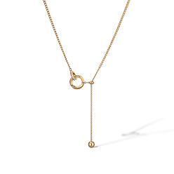 Золотой Латунные прозрачные кубические цирконии кольца подвески ожерелья, регулируемые ожерелья-лариаты с кисточками для женщин, золотые, 19.69 дюйм (50 см)