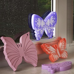 White Butterfly DIY Keychain Pendant Silicone Molds, for UV Resin, Epoxy Resin Craft Making, White, 126x108x6mm