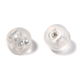 Stainless Steel Color 316 Surgical Stainless Steel Ear Nuts, with TPE Plastic  Findings, Earring Backs, Half Round/Dome, Stainless Steel Color, 4.5x5mm