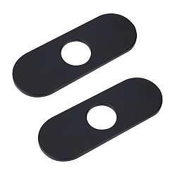 Черный 304 крышки отверстий раковины из нержавеющей стали, палубная плита для раковины в ванной комнате, 3-к-1 накладка на кухонный смеситель, чёрные, 160x60.5x5.5 мм, отверстие : 35 мм