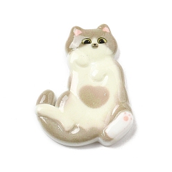 Льняное Полотно Непрозрачные кабошоны из смолы, кошка, белье, 36x28x5 мм