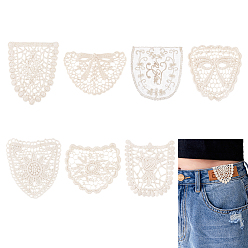 Папайя Оранжевый 21шт. 7 стили хлопковые ажурные вышитые нашивки из ткани, аксессуары для одежды, papayawhip, 55~96x65~90x1~1.5 мм, 3 шт / стиль