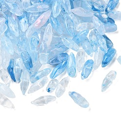 Sky Blue Two Tone Imitation Gemstone Style Acrylic Beads, Teardrop, Sky Blue, 18~18.5x6.5~7x7mm, Hole: 1.4mm, about 1140pcs/500g