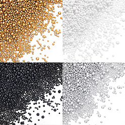 (52) Непрозрачная лаванда 200g 4 цветные стеклянные бусины, бусины без отверстий , круглые, разноцветные, 1~3 мм, 50 г / цвет