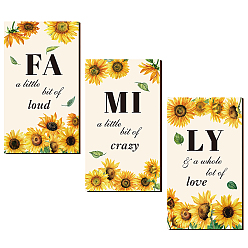 Цветок Украшения для стен из дерева, для украшения дома, подсолнечника модель, 300x170x6 мм, 3 стили, 1 шт / стиль, 3 шт / комплект