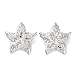 Нержавеющая Сталь Цвет 304 серьги-гвоздики из нержавеющей стали в форме морской звезды, цвет нержавеющей стали, 35x34 мм