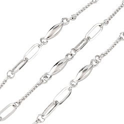 Нержавеющая Сталь Цвет 304 овальные звенья из нержавеющей стали с конскими звеньями, пайки, с катушкой, цвет нержавеющей стали, 10x2.5x2 мм и 6x3x2.5 мм и 10x2x1 мм