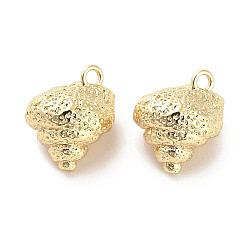 Real 18K Gold Plated Brass Charms, Cadmium Free & Nickel Free & Lead Free, Spiral shell, Real 18K Gold Plated, 11.5x10.5x8.5mm, Hole: 1.5mm