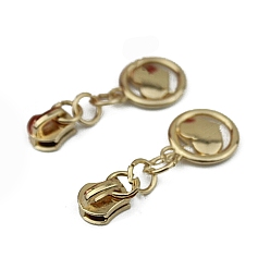 Light Gold #5 Съемник молнии из сплава, для аксессуаров для сумок для одежды, круглые с сердцем, золотой свет, 5.2x2 см