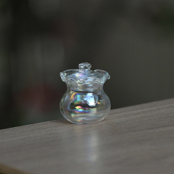 Clear AB Mini Glass Jar, Micro Landscape Dollhouse Accessories, Pretending Prop Decorations, Clear AB, 25mm