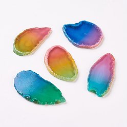 (52) Непрозрачная лаванда Натуральный кусочек агата, самородки, окрашенные, два тона, разноцветные, 48~78x28~50x4.5~6 мм