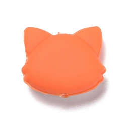 Coral Silicone Focal Beads, Fox, Coral, 21x24x9mm, Hole: 2.5mm