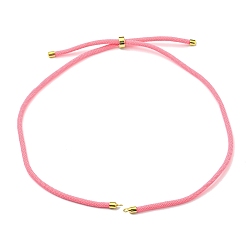 Ярко-Розовый Нейлон шнуры ожерелье решений, с фурнитурой позолоченной латунной, долговечный, ярко-розовый, 22~22.8 дюйм (56~58 см), отверстие : 1.7 мм