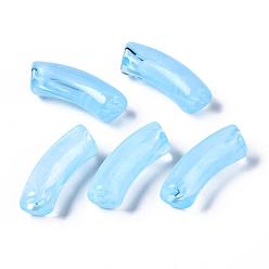 Светло-Голубой Акриловые бусины, имитация драгоценных камней, изогнутая трубка, Небесно-голубой, 34.5x13x11 мм, отверстие : 3.5 мм, Около 155 шт / 500 г