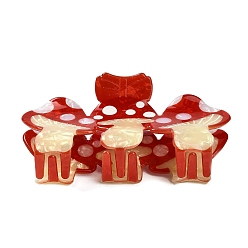 Красный Акриловые заколки-коготь для волос для женщин и девочек, гриб, с железной фурнитурой, красные, 109x45x49.5 мм