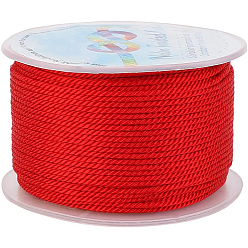 Красный Нейлоновые нити, Миланские шнуры / витые шнуры, красные, 1.5~2 мм, около 50 м / рулон