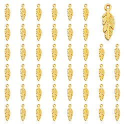 Золотой 180 подвески из сплава шт., перо, золотые, 15x5 мм