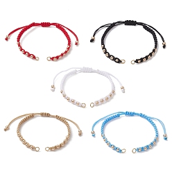 (52) Непрозрачная лаванда Изготовление браслета из плетеных бусин из полиэстера, с открытыми пружинными кольцами из нержавеющей стали 304, разноцветные, 10-1/4x1/4x1/8 дюйм (26x0.5x0.4 см)