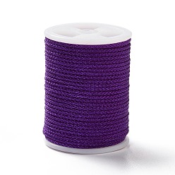 Индиго Плетеные нити нейлона, мамбо нить, с катушкой, для изготовления ювелирных изделий, круглые, индиговые, 1 мм, о 6 ярдов / крен