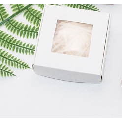 Белый Квадратные бумажные коробки с прозрачным окошком, для упаковки мыла, белые, 8.5x8.5x3.5 см